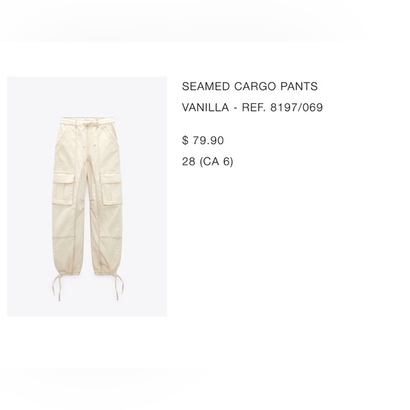Zara Seamed Cargo Pants - Picture 3 of 3